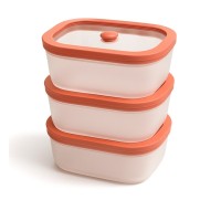 Fresko lot de 3 Boîtes sous vide 0,5L couv. verre trempé - AirBlock- Airblock