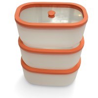 lot de 3 Boîtes sous vide 1,4L Fresko couv. verre trempé - AirBlock