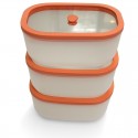 Fresko lot de 3 Boîtes sous vide 1,4L couv. verre trempé - AirBlock- Airblock