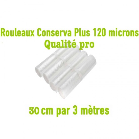 FoodVac 4 rouleaux de 3m de sachets gauffré larg 30cm - Airblock