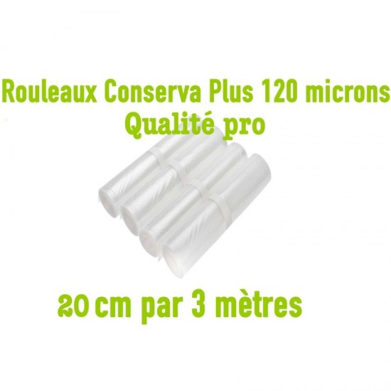 FoodVac 4 rouleaux de 3m de sachets gauffré larg 20cm - Airblock