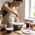 Lot de 5 couvercles adaptables sur casseroles, pots... pour mise sous vide.- Airblock