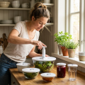 Lot de 5 couvercles adaptables sur casseroles, pots... pour mise sous vide.- Airblock