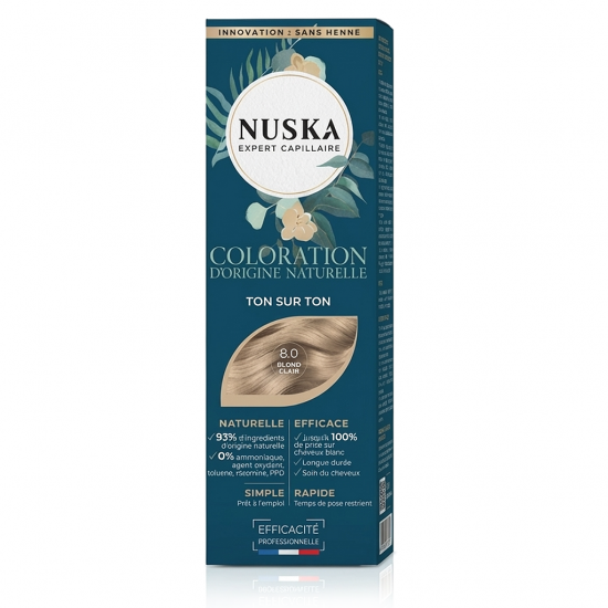 COLORATION n°8 BLOND CLAIR - 80 ml - NUSKA