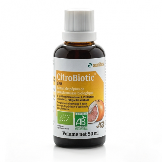 CITROBIOTIC PLUS BIO - 50 ml Extrait de Pépins de Pamplemousse - Sanitas