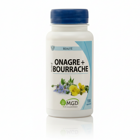ONAGRE + BOURRACHE - 100 caps - Peau et Équilibre - MGD Nature