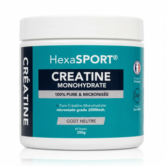 CRÉATINE MONOHYDRATE 200 - 250g Poudre - Force et muscles - Hexa3