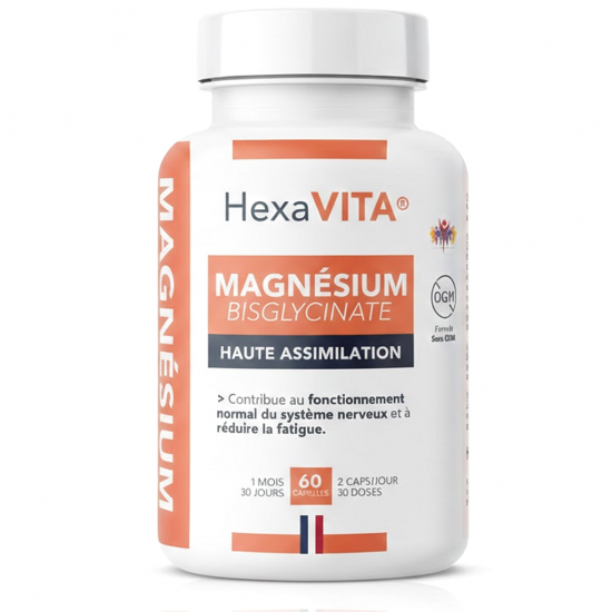 MAGNÉSIUM BISGLYCINATE - Fatigue et Confort Digestif - Hexa3
