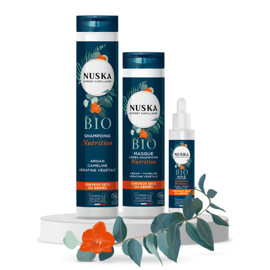 -Routine NUTRITION (Shampoing + Masque + Huile) - Bio - NUSKA