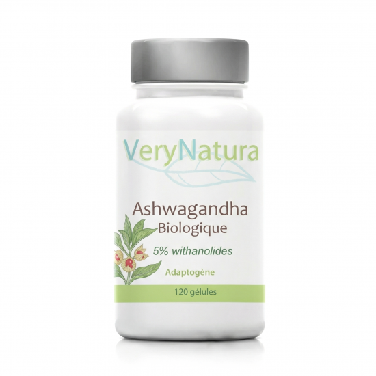 ASHWAG BIOLOGIQUE - 120 Gélules - Stress et Énergie - VeryNatura