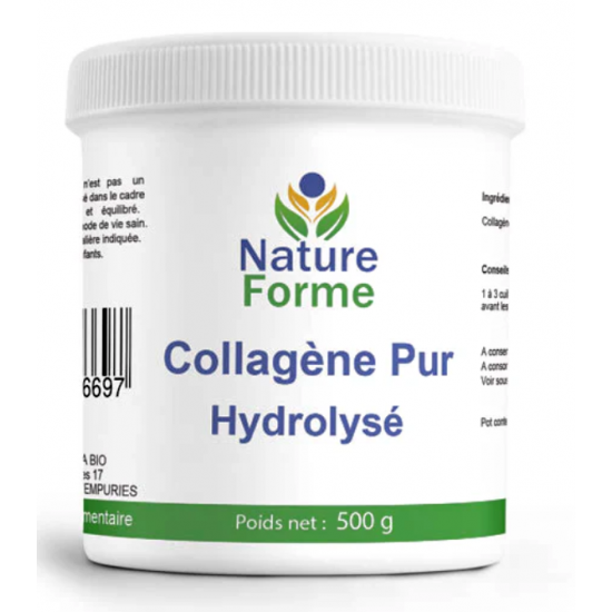 COLLAGÈNE PUR HYDROLYSÉ - Peau, articulations - 500g Poudre - Nature forme