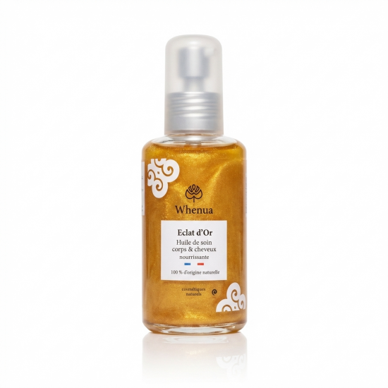 HUILE SCINTILLANTE ÉCLAT D'OR Bio Corps et Cheveux 100ml - WHENUA